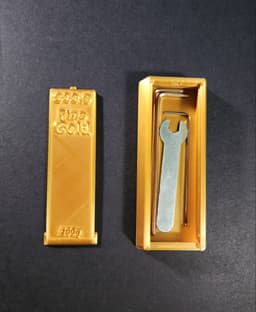 Gold Bar Shaped Storage Box - 2 Tolerances 3d model
