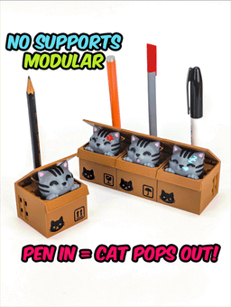 Box Cats: Modular Desk Organizer 3d model