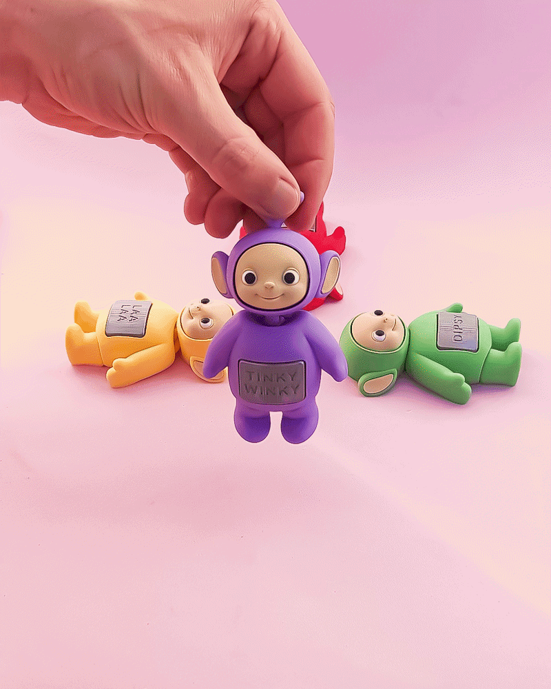 TV Tubby Fidget Clicker Keychain Collection 3d model