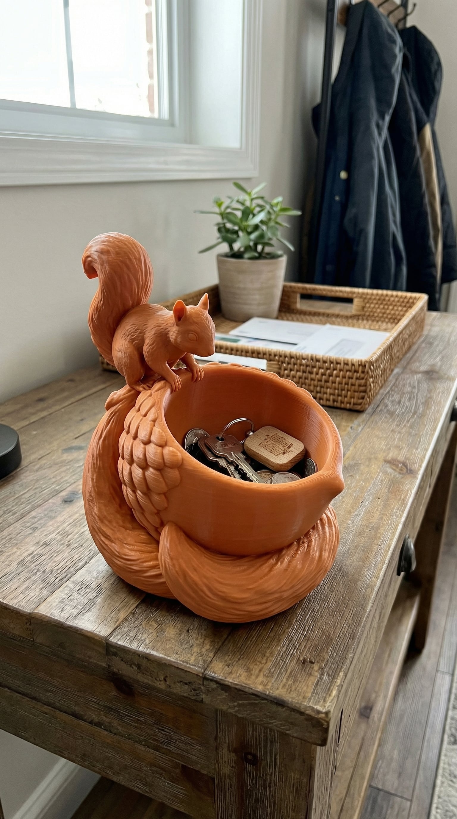 Squirrel Key Bowl STL | Woodland Entryway Catchall Organizer | Acorn Coin Dish 3D Printable Home Dec 3d model