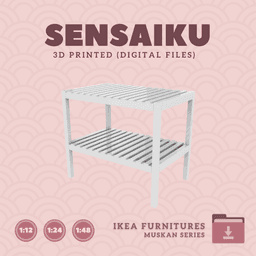 Miniature Replica 02. MUSKAN Bench for Miniature Dollhouse - IKEA - 3D Print Instant Download 3d model