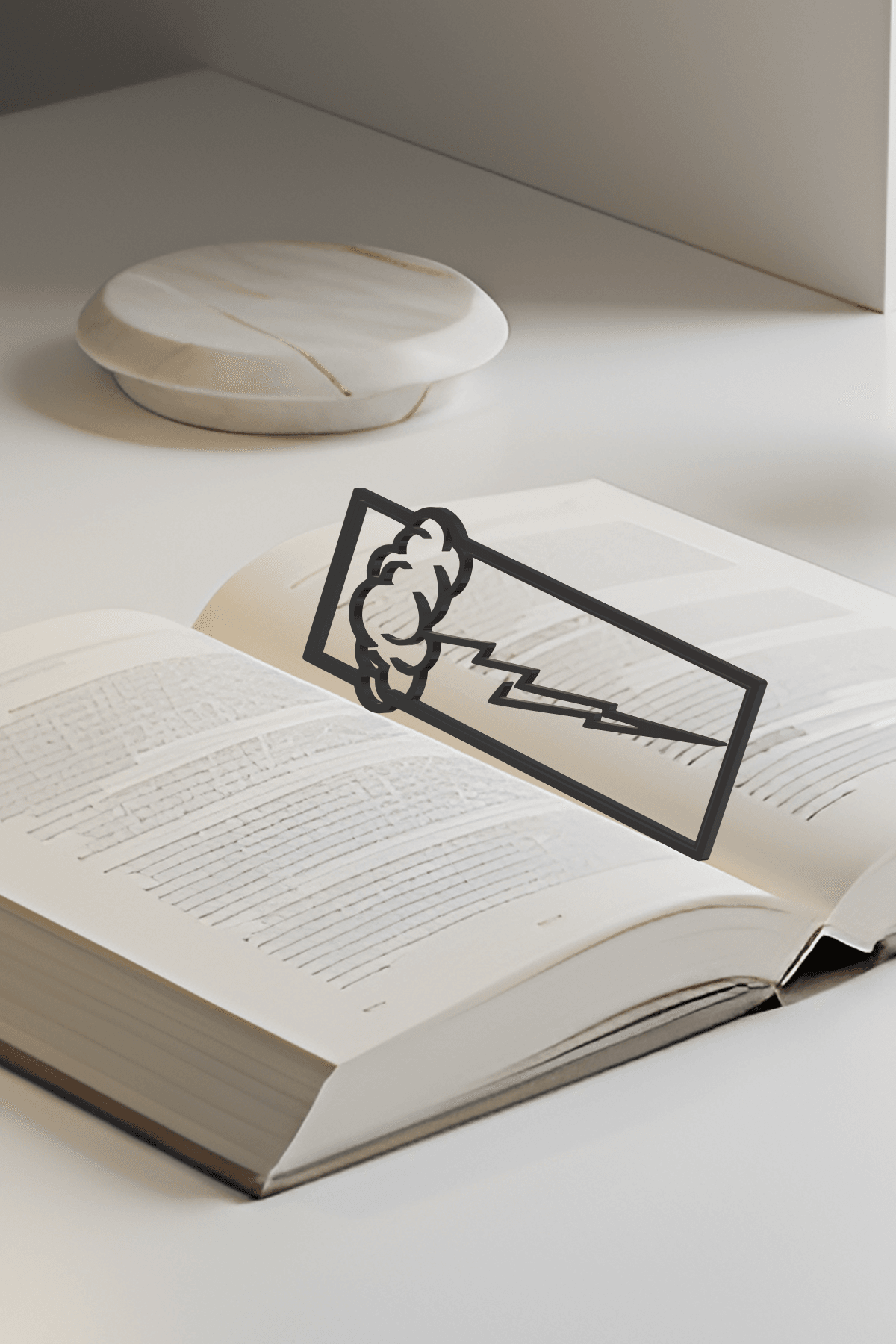 Cloud, Lightning Bookmark, Gift Idea 3d model