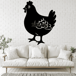 Chicken 2D Wall Art/Window Art - Digital STL & SVG File for 3D Printing or Laser Cutting 3d model
