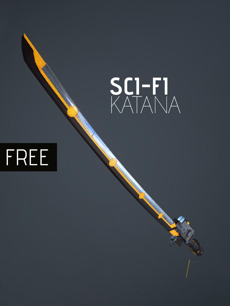 Sci-Fi Katana 3d model
