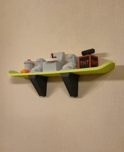 Snowboard Wall Shelf – Modular 3D Printed Wall Storage System 3d model