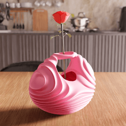 Ribbed Basket Handle Vase / Storage 3d model