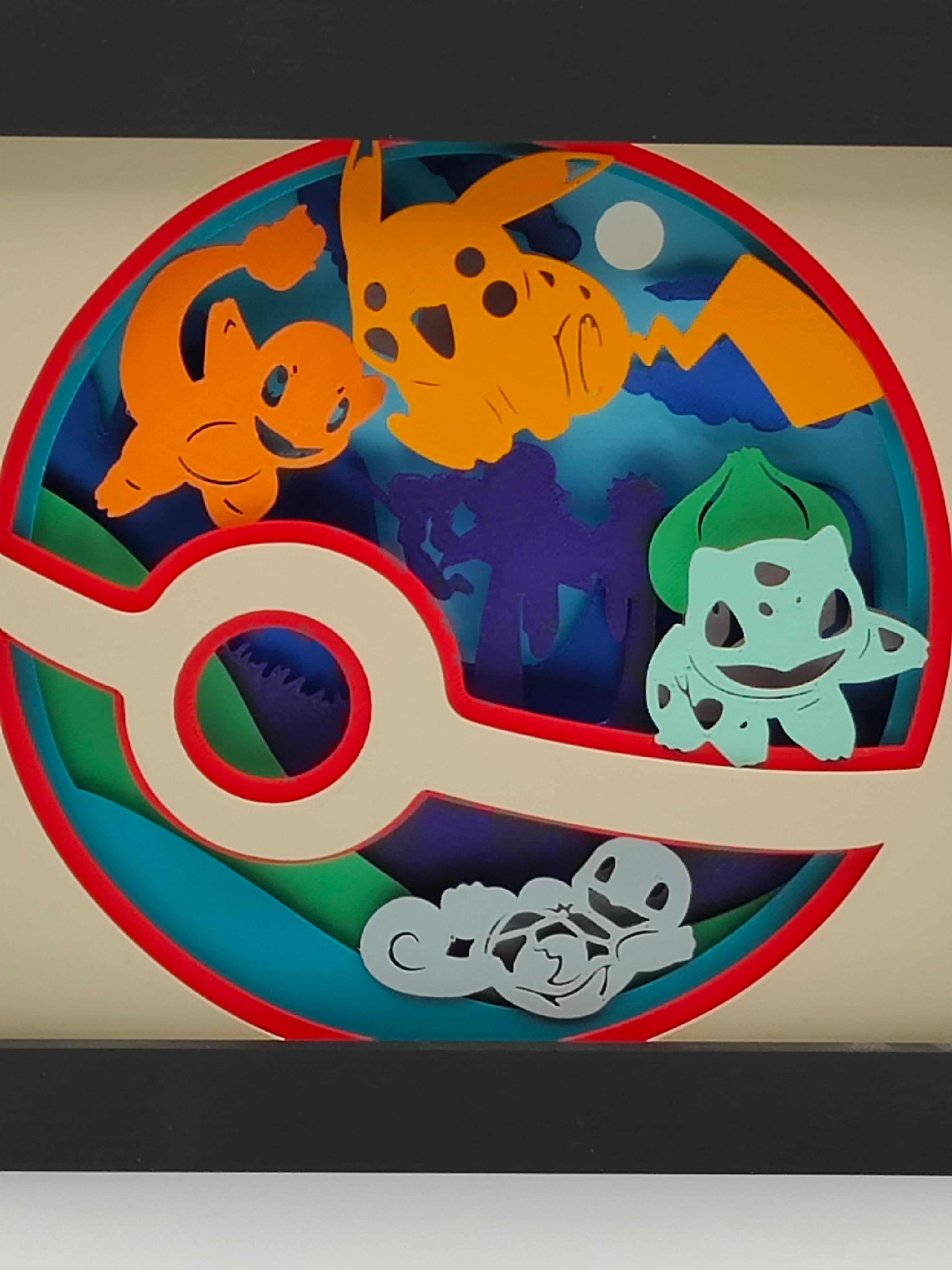 Pokémon Starter Tribute Shadow Box 3d model