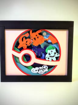 Pokémon Starter Tribute Shadow Box 3d model