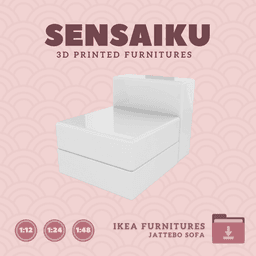 Miniature Replica JATTEBO 1 Seat Module for Miniature Dollhouse - IKEA (1:12,24,48) - 3D Print Insta 3d model