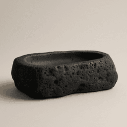 Basalt Trough Planter — Low Wide Lava-Rock Pot 3d model