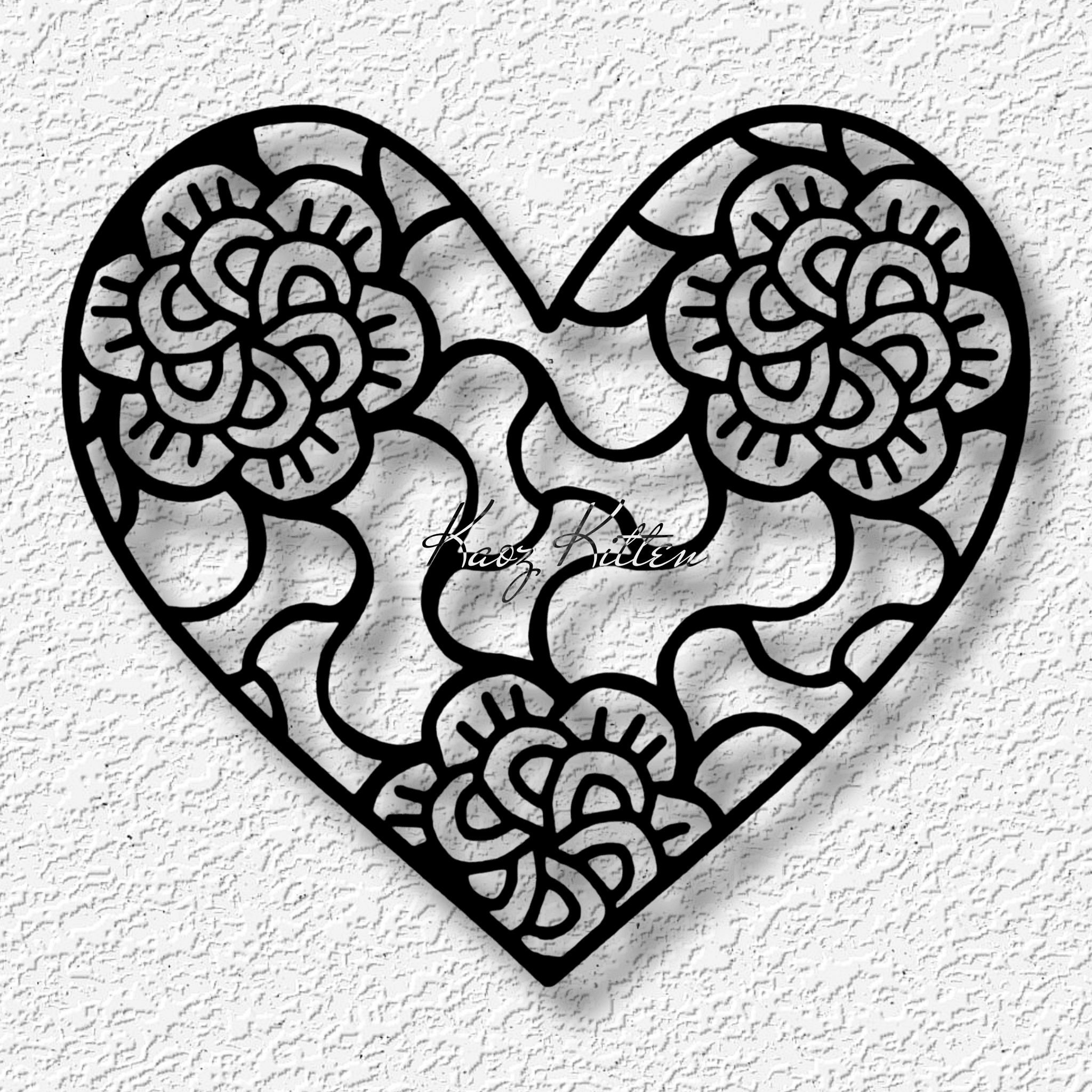 flower mandala heart wall art valentines day home decor 3d model
