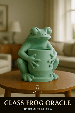 Frog-shaped vase art organizer for green joy 3d model