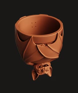 Hanging Bat Planter STL | Gothic Pot Holder 3D Print | Spooky Decor 3d model