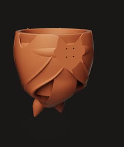 Hanging Bat Planter STL | Gothic Pot Holder 3D Print | Spooky Decor 3d model