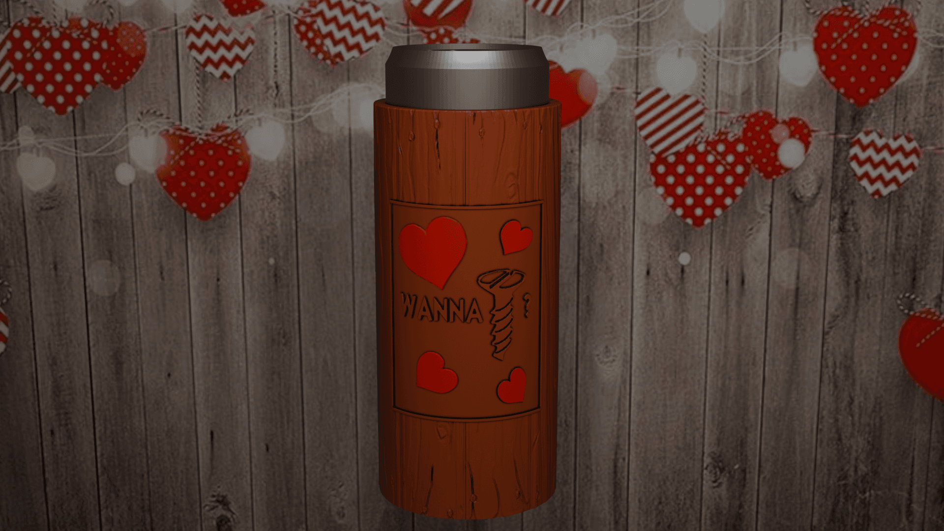 Wanna Screw Valentines Day Seltzer Can Holder 3d model