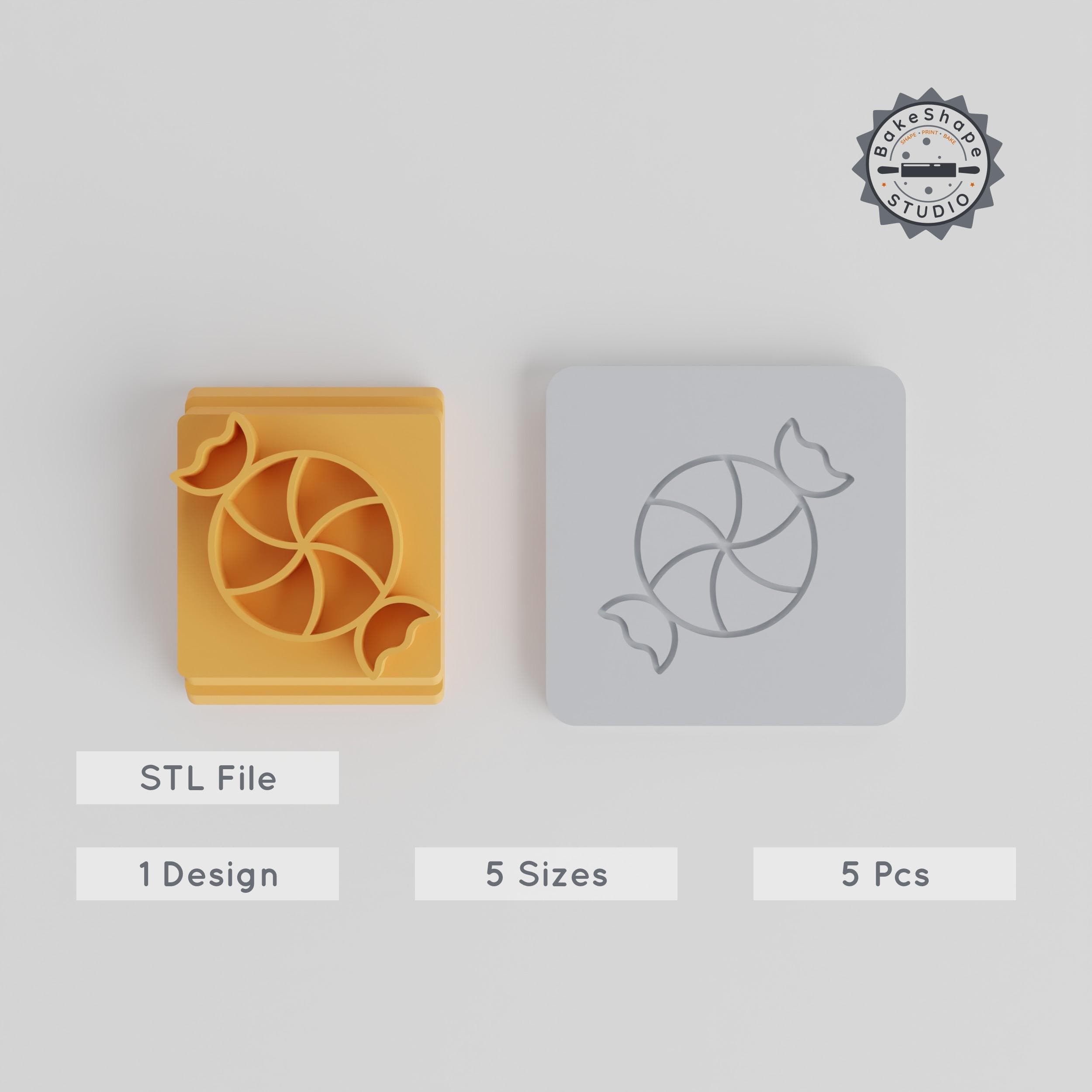 Candy Stamp Tile Set, 5 Sizes 20-40mm, Perfect for Clay, Cookies & Fondant, Halloween Celebration Designs, Sweet Treat Collection PRODUCT_4000 3d model