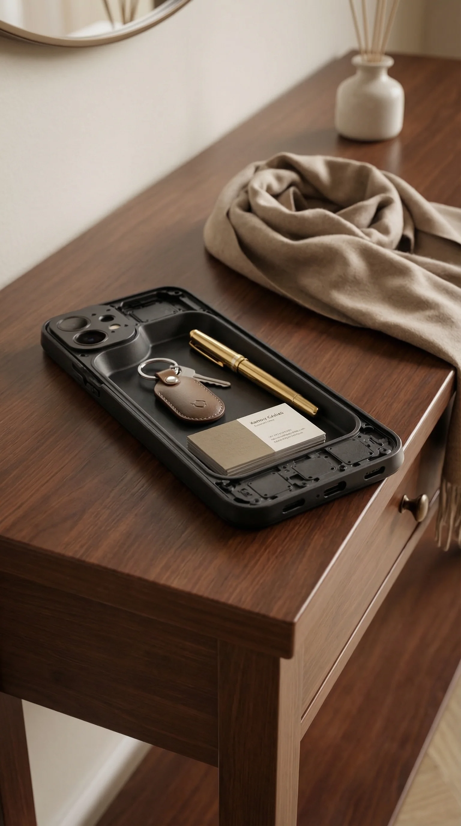 iPhone Catchall Tray STL | Slim Desk & Nightstand Organizer | Modern Decor 3d model