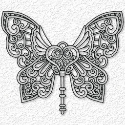 celtic butterfly wall art skeleton key decor 3d model