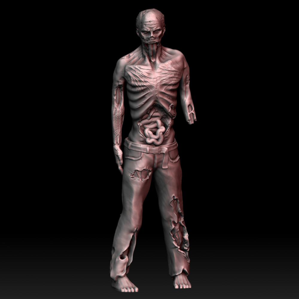 Zombie Miniature (Pre-Supported) 3d model