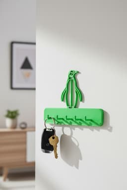 Modern Wall-Mounted Key Holder – Minimalist 3D Printable Entryway Organizer 3d model
