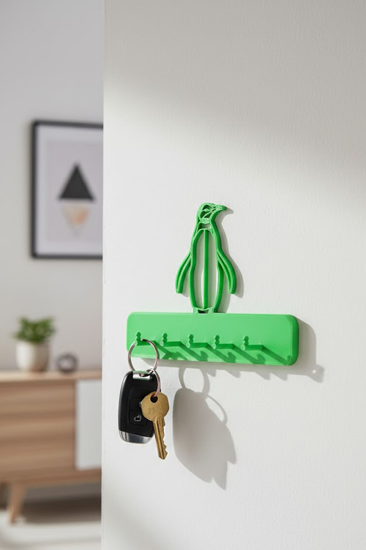 Modern Wall-Mounted Key Holder – Minimalist 3D Printable Entryway Organizer 3d model