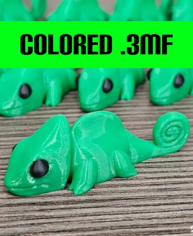 ColoredMiniMonster4BabyChameleonPrintStart3D 3d model