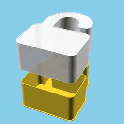 Padlock Open, nestable box (v1) 3d model