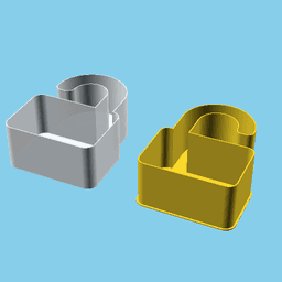 Padlock Open, nestable box (v1) 3d model