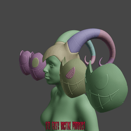 Lute The Exorcist Cosplay Helmet Hazbin Hotel 3d model