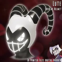 Lute The Exorcist Cosplay Helmet Hazbin Hotel 3d model