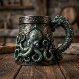 KRAKEN OCTOPUS NAUTICAL TANKARD - HIGH-DETAIL FANTASY STL 3d model