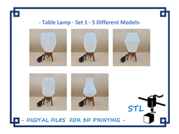 Table Lamp Set 1 - 5 Different Models 3d model