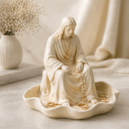 Jesus Jewelry Holder Statue STL | Rosary & Ring Dish Organizer | Christian Home Decor 3D Print File 3d model