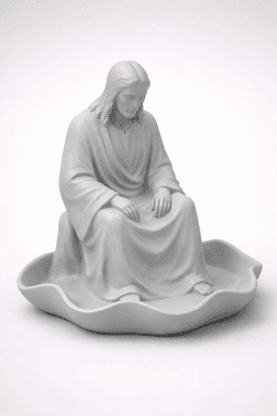 Jesus Jewelry Holder Statue STL | Rosary & Ring Dish Organizer | Christian Home Decor 3D Print File 3d model