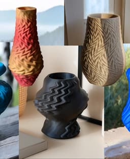 Plumage Vase - Layered Feather Vase 3d model