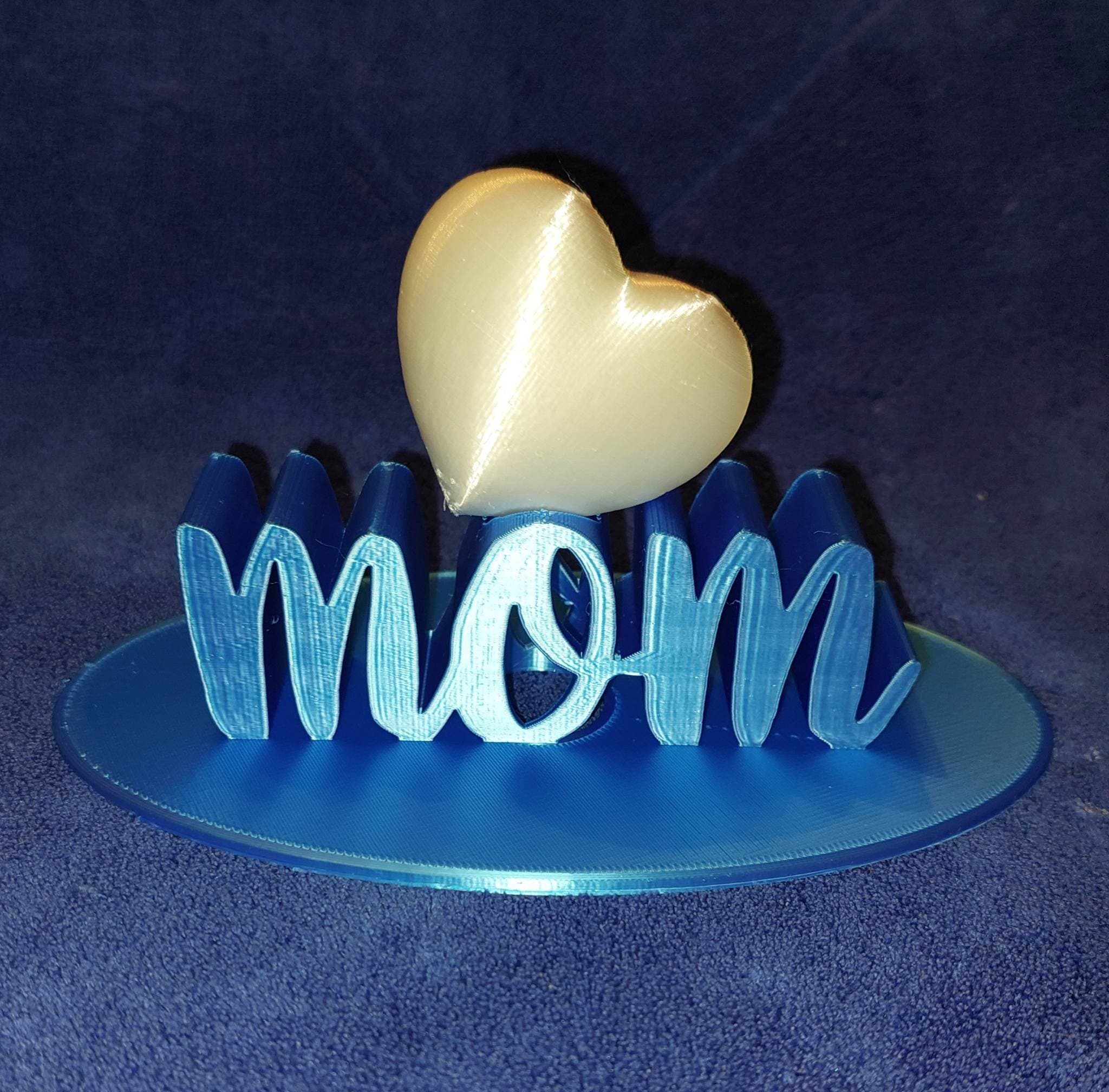 I don't have tree support structures in S3D so I improvised. Stopped print after MOM then buried the MOM under the horizon leaving the heart on the plate. LOVELY Bunny you are most brilliant with your design, creativity, and modeling. Thank You.