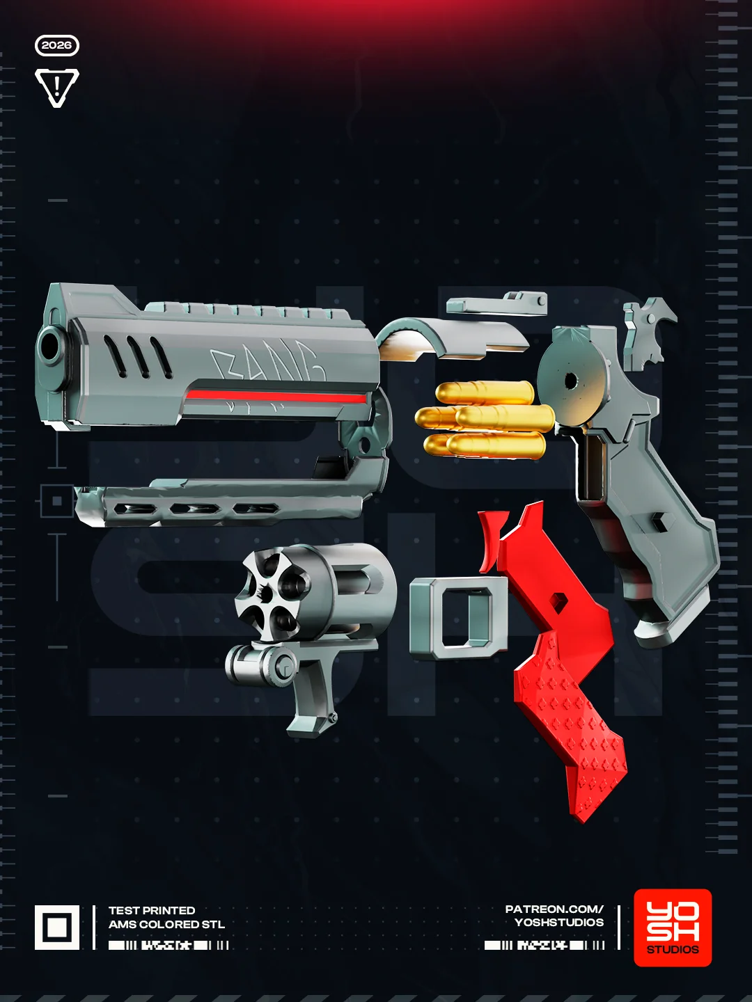 Deadpool Rivals Gun 3D Printer STL file 3d model