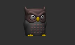 Grumpy Owl Planter and Owl Pencil Pot 3d model