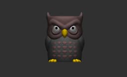 Grumpy Owl Planter and Owl Pencil Pot 3d model