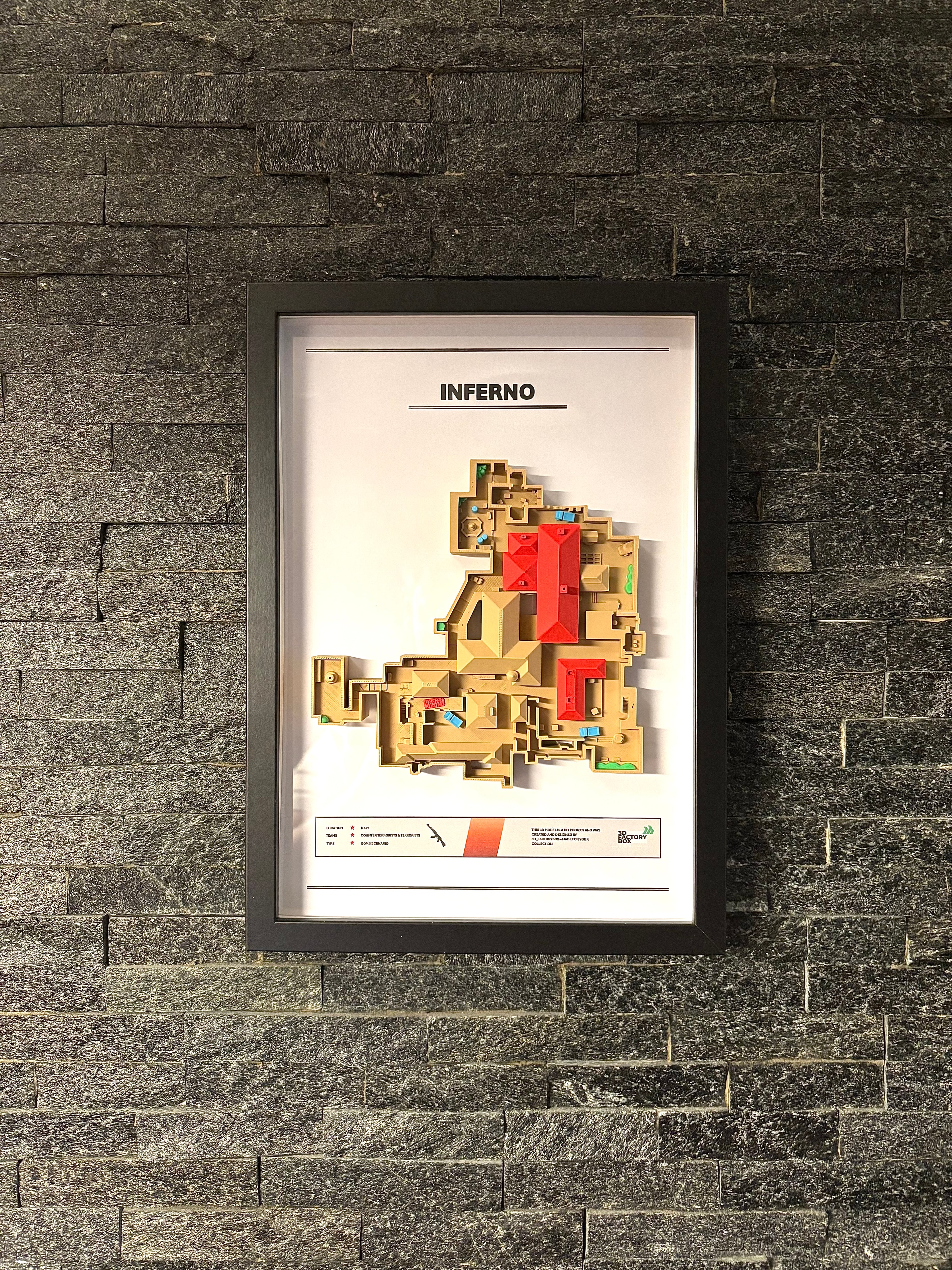 3D Printed Gaming Map - Inspired by "Inferno" - Fan Art 3d model