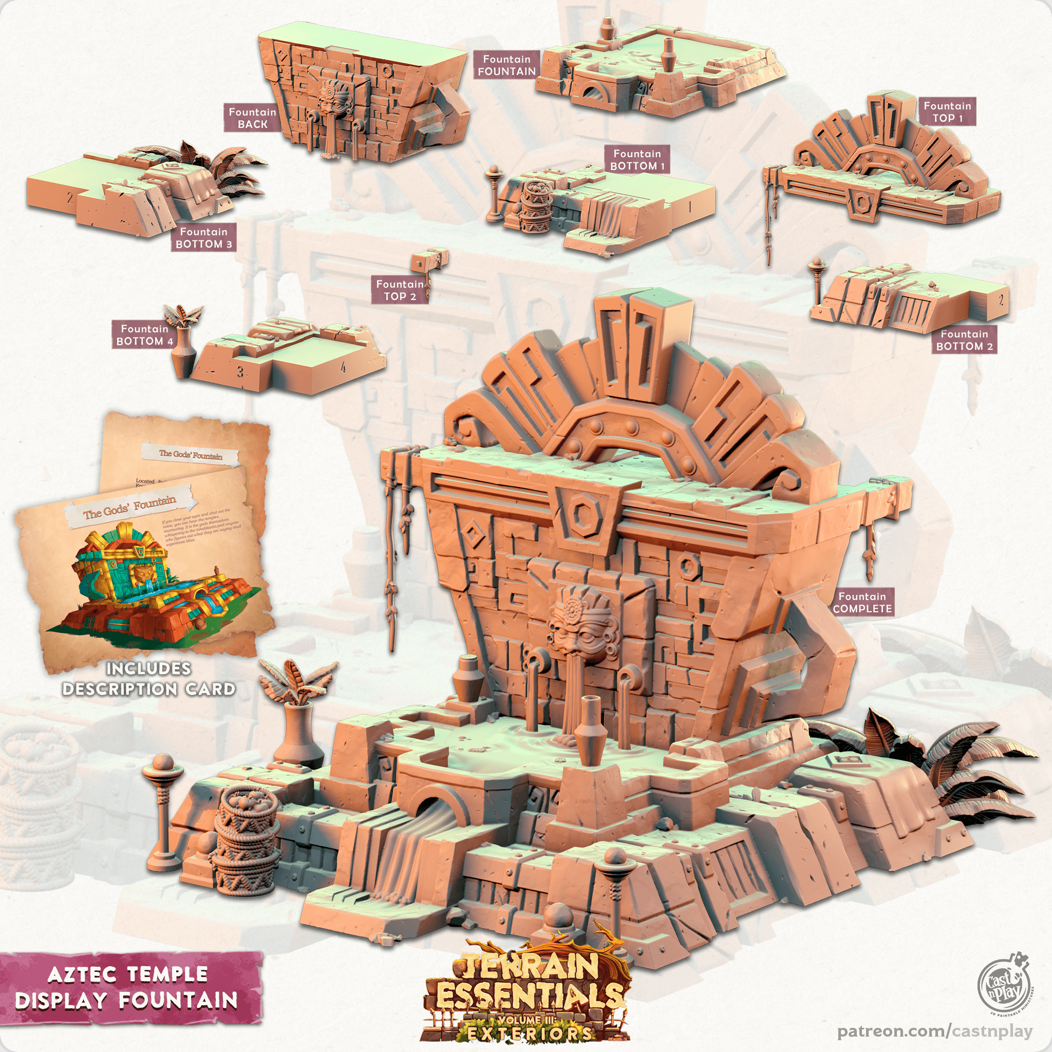 Aztec Temple Set (Pre-Supported) 3d model