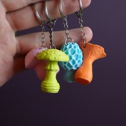 Mini mushroom bookmarks, keychains and decoration 3d model