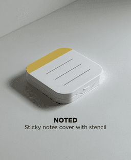 Noted, sticky notes case with stencil. 3d model