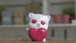 LOVELY KAWAII KITTY cute and in love valentine DAY 3d model