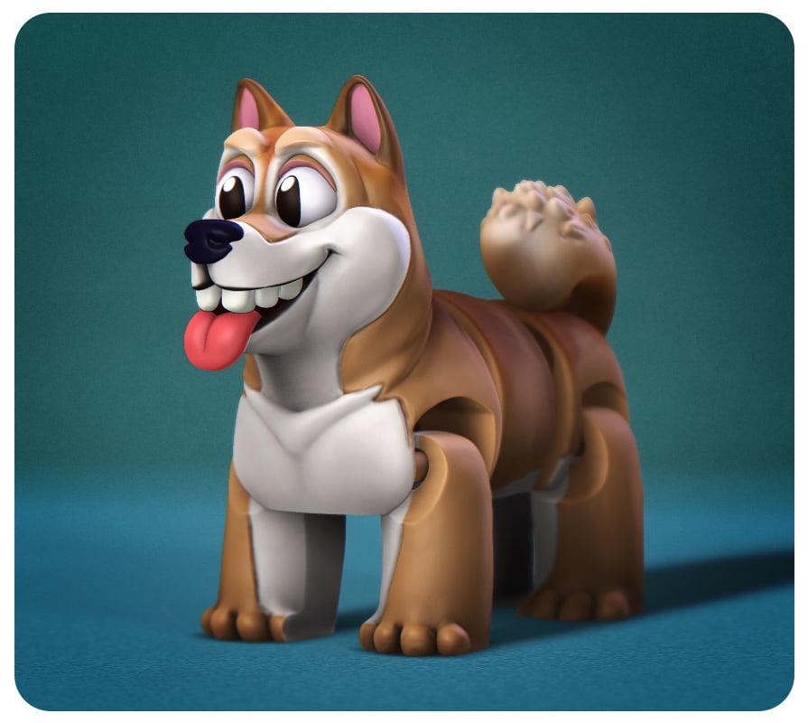 Happy Dog Shiba Inu 3d model