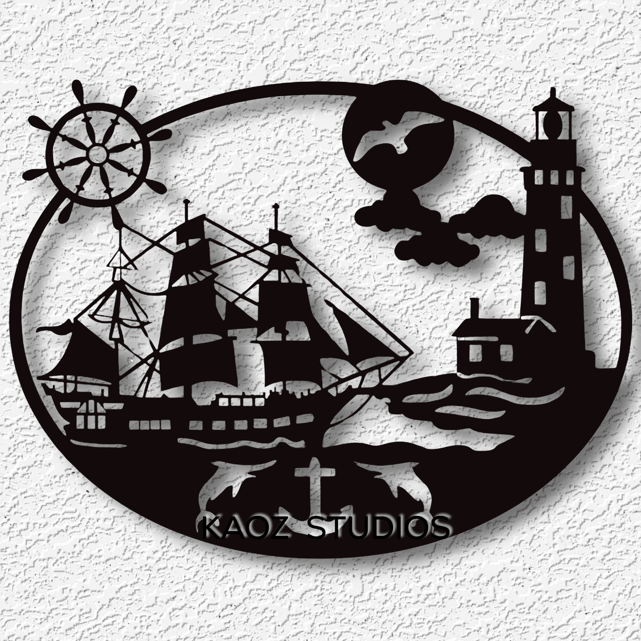 Pirates cove wall art ship wall decor 3d model