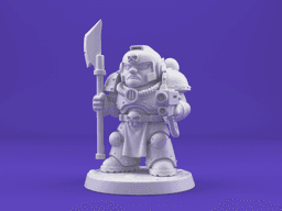 Sci-Fi Heavy Armored Warrior – Chubby Stylized 3D Printable Miniature 3d model