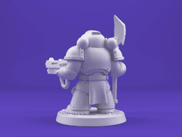 Sci-Fi Heavy Armored Warrior – Chubby Stylized 3D Printable Miniature 3d model