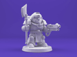 Sci-Fi Heavy Armored Warrior – Chubby Stylized 3D Printable Miniature 3d model