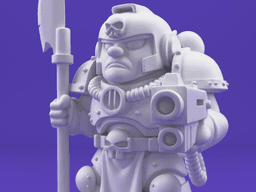 Sci-Fi Heavy Armored Warrior – Chubby Stylized 3D Printable Miniature 3d model